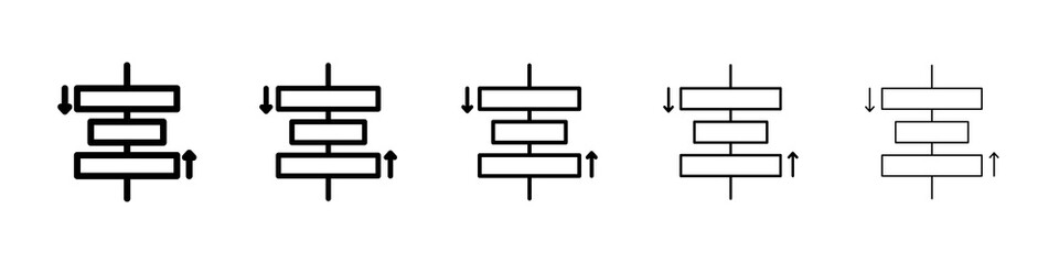 Align center icon graphic set. trendy stroke line style