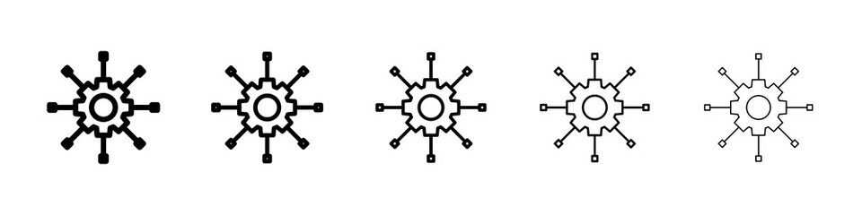 Algorithm icon graphic set. trendy stroke line style