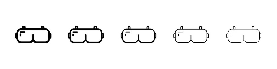 AR headset icon graphic set. trendy stroke line style