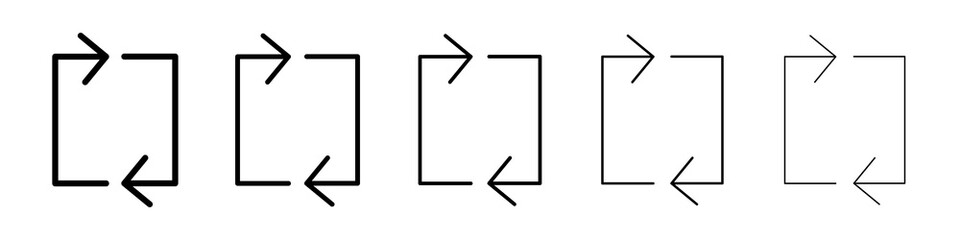 Arrows repeat icon graphic set. trendy stroke line style