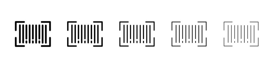 Barcode read icon graphic set. trendy stroke line style