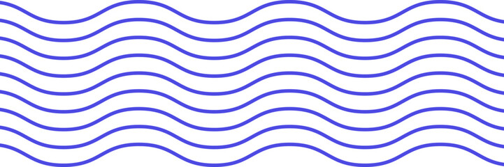 A seamless pattern of blue wavy zigzag lines on a clean transparent background, perfect for modern, minimalist designs, abstract art, and digital illustrations