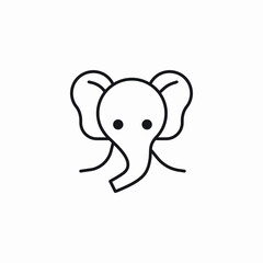 elephant face icon sign vector