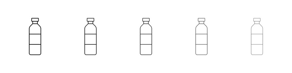 Bottle icon graphic set. trendy stroke line style