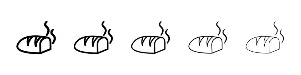Bread icon graphic set. trendy stroke line style