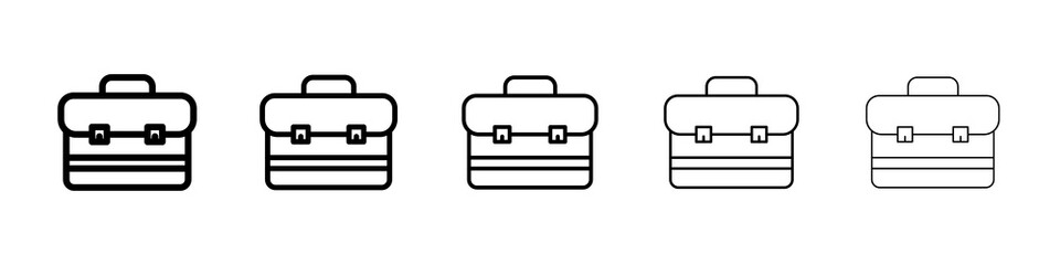 Briefcase icon graphic set. trendy stroke line style