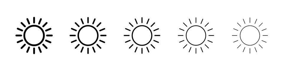 Brightness icon graphic set. trendy stroke line style