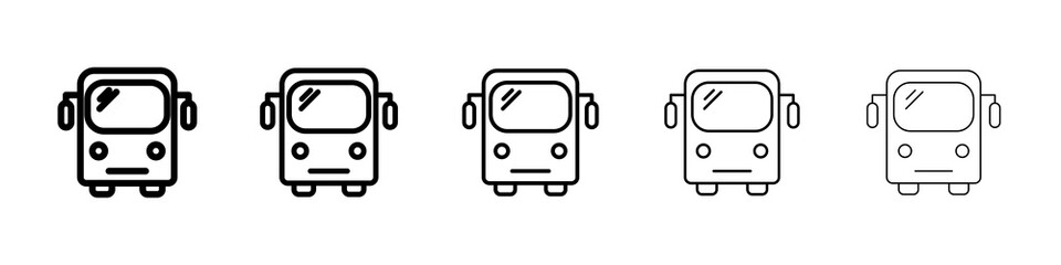 Bus icon graphic set. trendy stroke line style