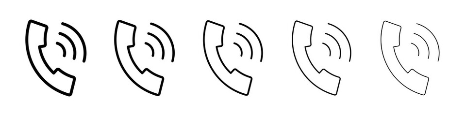 Call icon graphic set. trendy stroke line style