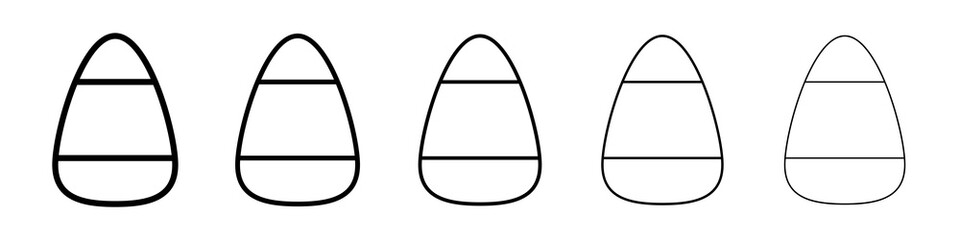 Candy Corn icon graphic set. trendy stroke line style