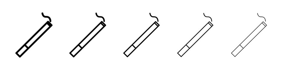 Cigarette icon graphic set. trendy stroke line style
