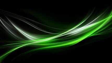 Abstract green and white flowing lines