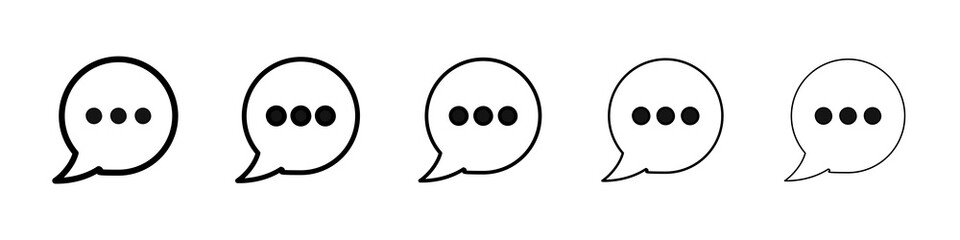 Comment icon graphic set. trendy stroke line style