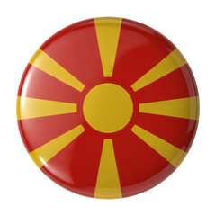 Fototapeta premium Discover the vibrant culture and rich history of North Macedonia Exploring the symbolism of the Macedonian flag Glossy Round Badge Button,