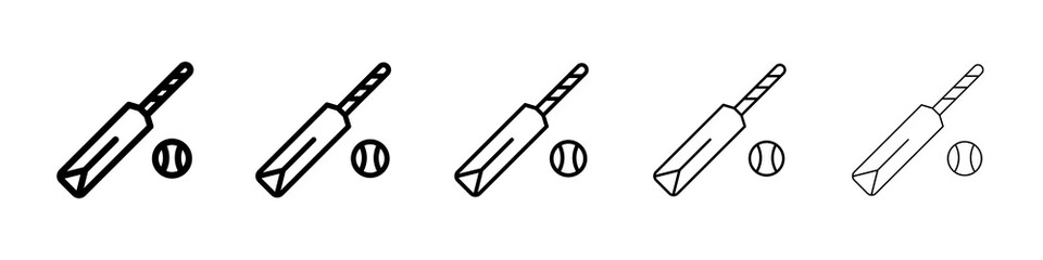 Cricket icon graphic set. trendy stroke line style