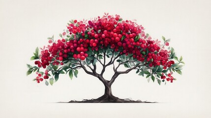 Fototapeta premium Vibrant red flowering tree