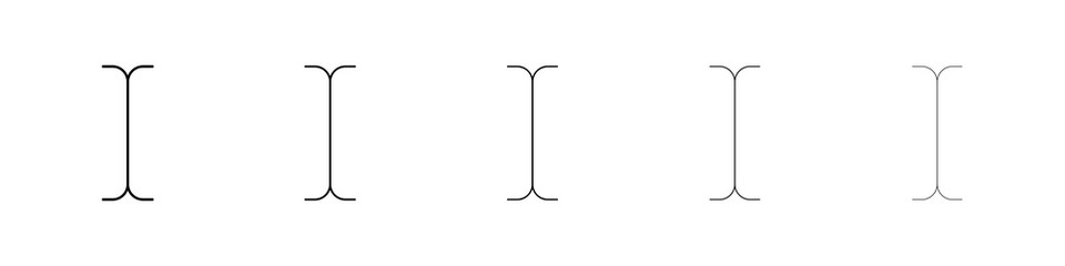 Cursor text icon graphic set. trendy stroke line style