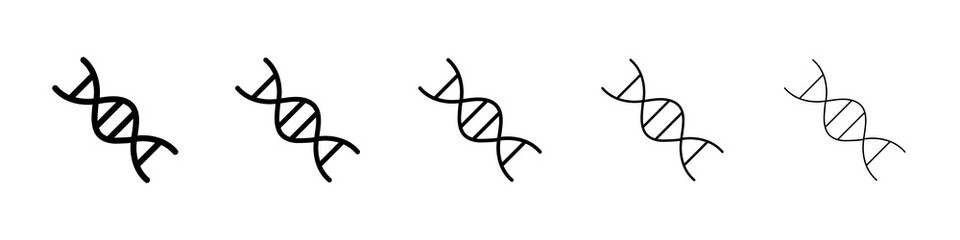 DNA icon graphic set. trendy stroke line style