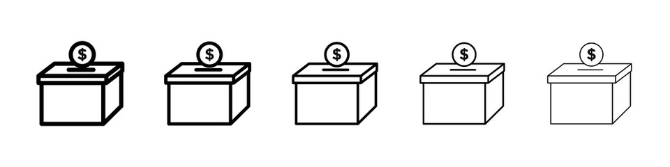 Donate icon graphic set. trendy stroke line style