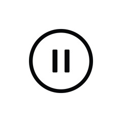 Video player icon outline, pause button.