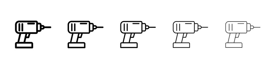 Drill icon graphic set. trendy stroke line style
