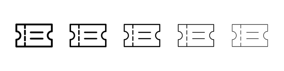 Event ticket icon graphic set. trendy stroke line style
