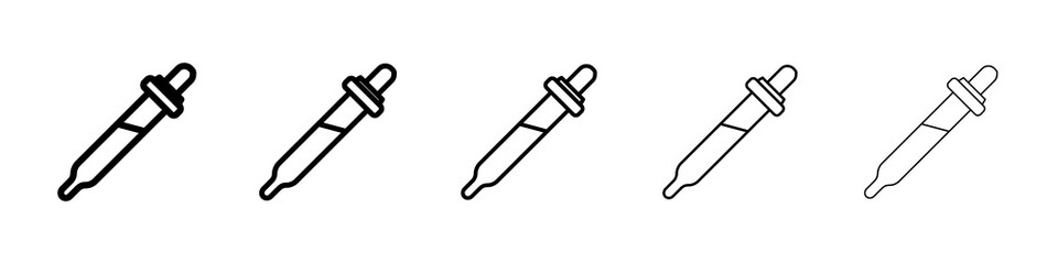 Eye dropper icon graphic set. trendy stroke line style