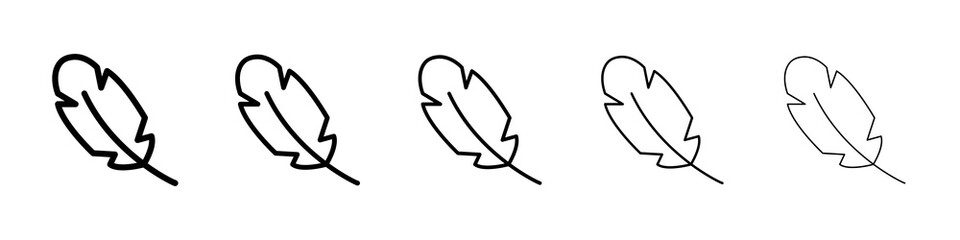 Feather icon graphic set. trendy stroke line style