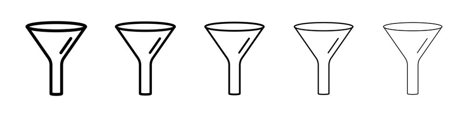 Filter icon graphic set. trendy stroke line style