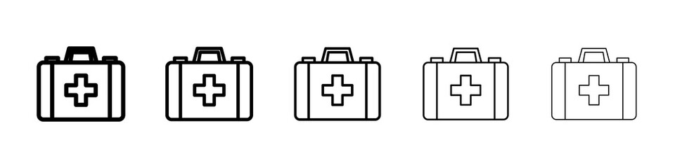 First aid icon graphic set. trendy stroke line style