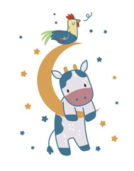 Rooster and Cow Icon