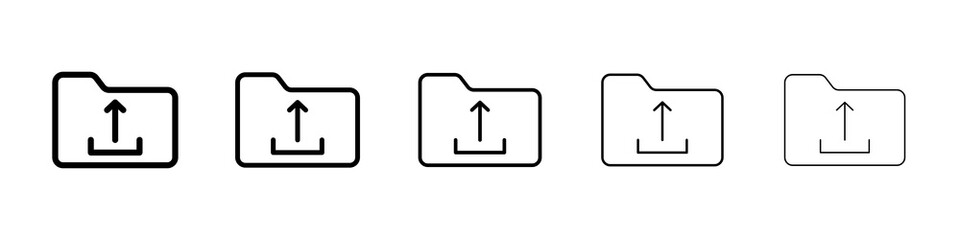 Folder upload icon graphic set. trendy stroke line style