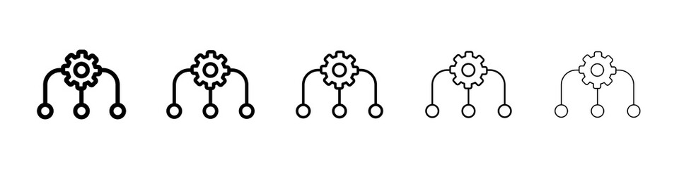 Function icon graphic set. trendy stroke line style