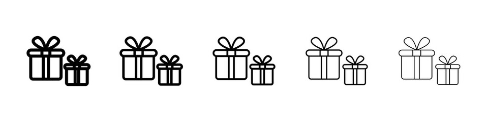 Gifts icon graphic set. trendy stroke line style