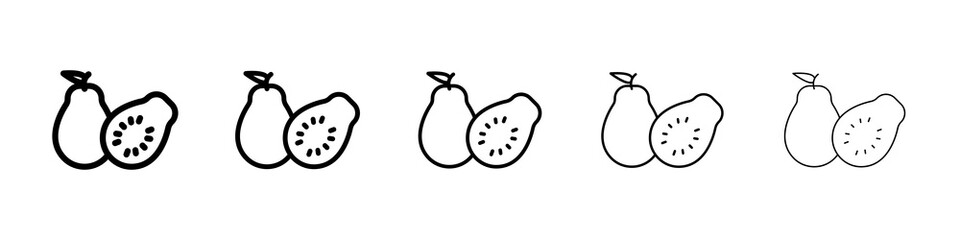 Guava icon graphic set. trendy stroke line style