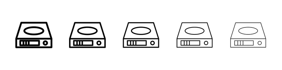 Hard Disk icon graphic set. trendy stroke line style