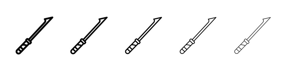 Harpoon icon graphic set. trendy stroke line style