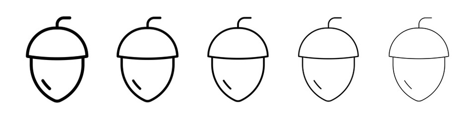 Hazelnut icon graphic set. trendy stroke line style