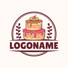 Cake logo template. suitable for restaurant, cafe and food industry