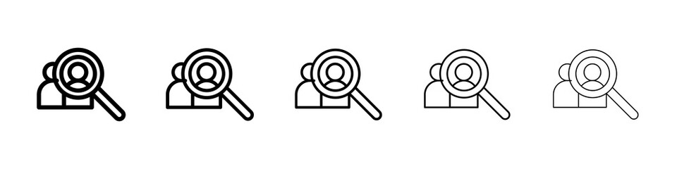 Hiring icon graphic set. trendy stroke line style