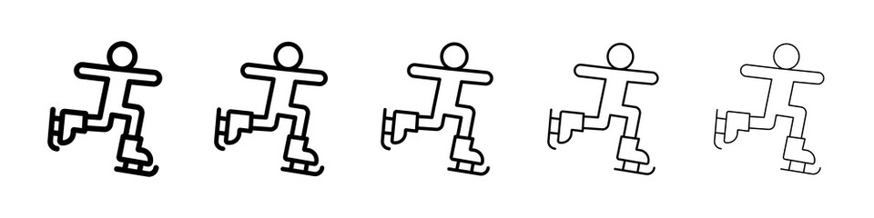 Ice skate icon graphic set. trendy stroke line style