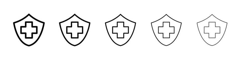 Immune guard icon graphic set. trendy stroke line style