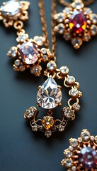 close up of a necklace on a table