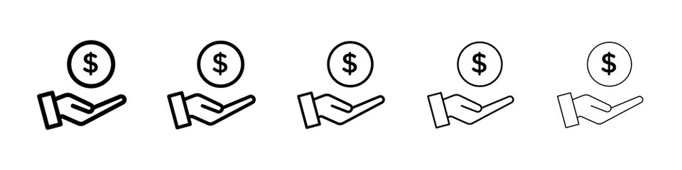 Investment icon graphic set. trendy stroke line style