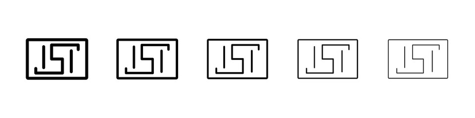 ISI mark icon graphic set. trendy stroke line style