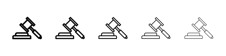 Law icon graphic set. trendy stroke line style