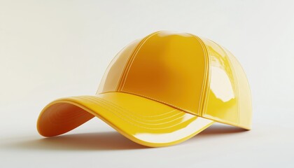 Fototapeta premium Stylish Yellow Sports Cap For Ultimate Sun Protection And Brand Promotion. Perfect Hat For Team Sports And Outdoor Activities. Stand Out!