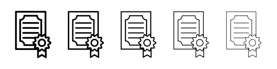 License icon graphic set. trendy stroke line style