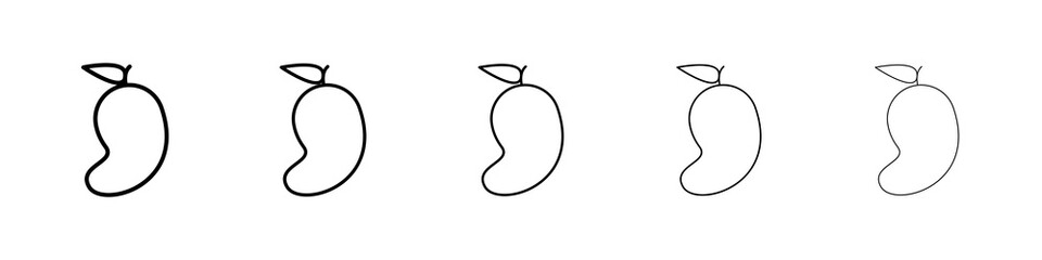 Mango icon graphic set. trendy stroke line style