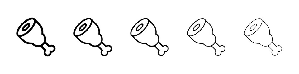 Meat icon graphic set. trendy stroke line style
